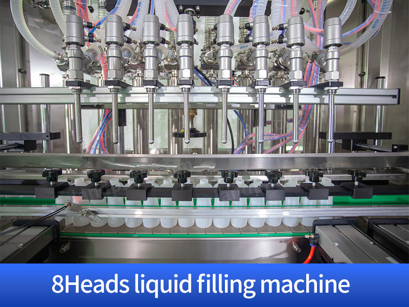 Automatic 8 Heads Servo Piston Liquid Filling Machine Low Viscosity Bottle Filling Machine