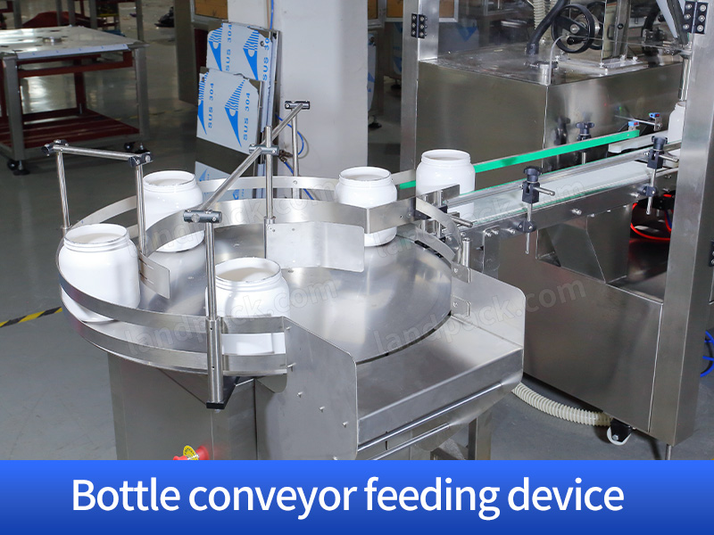 Automatic Dry Powder Bottle Filling Capping Sealing And Labeling Machine Line