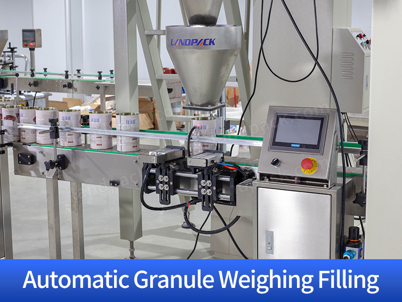 Automatic Multi Heads Weigher Granule Product Filling Canning Sealing Machine Line