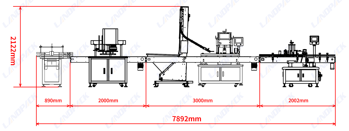 Automatic Granule Product Can Jar Sealing Capping Labeling Machine Line