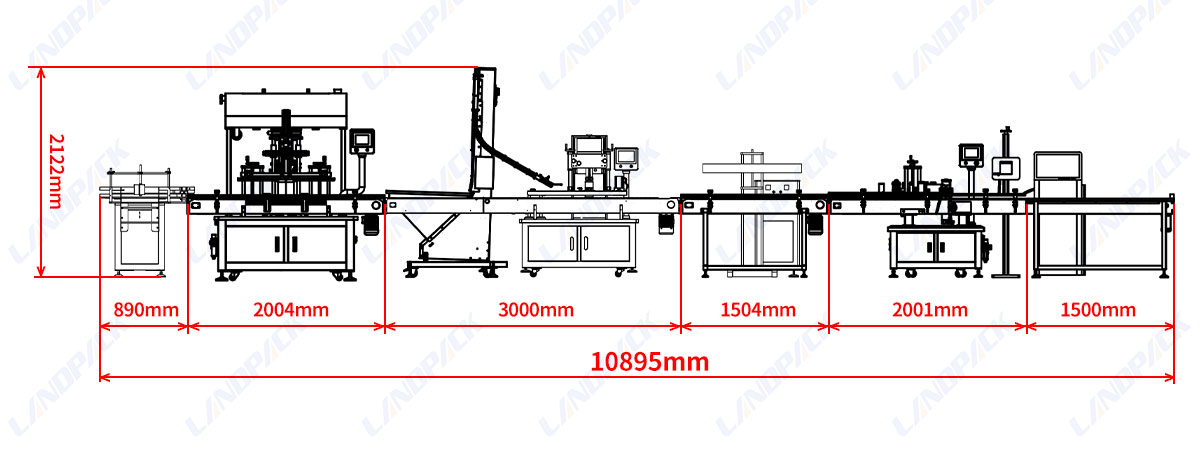Automatic 6 Heads Piston Pump Filling Line With Inject Printer Capping Sealing Machine