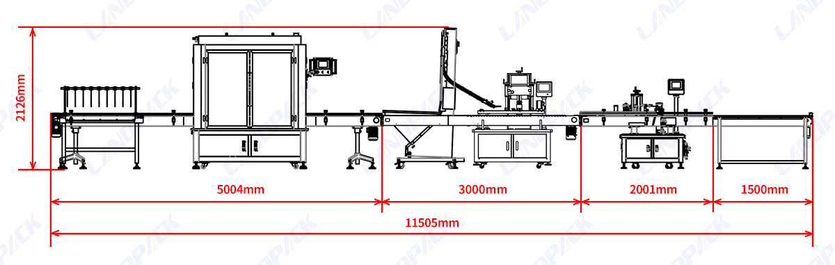 Automatic Honey Syrup Liquid Bottles Filling Capping Labeling Line