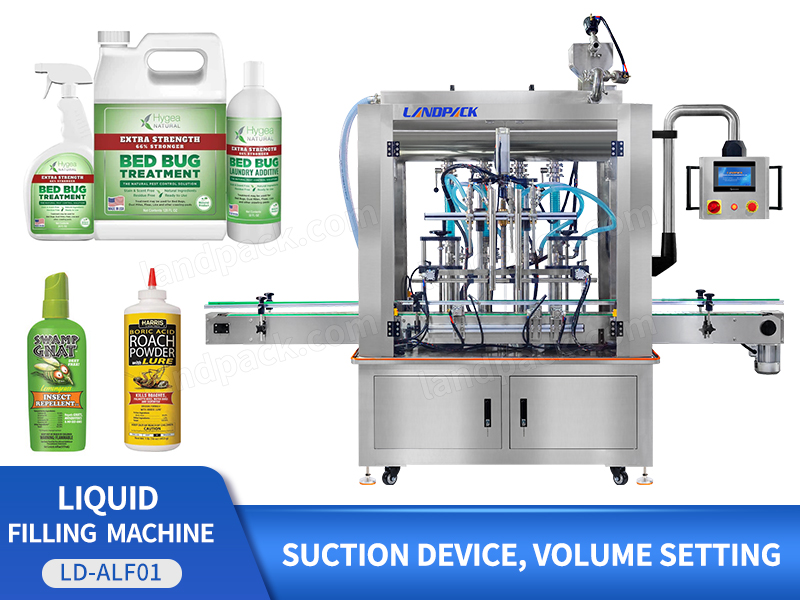 Automatic 4 Heads Piston Pump Plastic Bottle Filling Machine For Liquid Pesticide