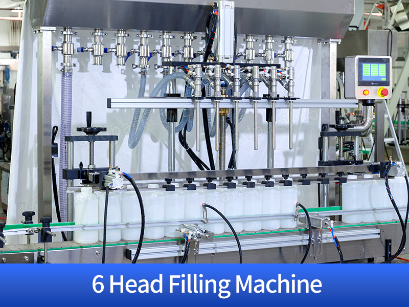 Automatic Pesticides 6 Heads Filling Line With Capping Labeling Machine