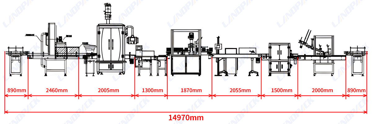 High Precision Single Head Powder Filling Canning Capping Labeling Machine Line