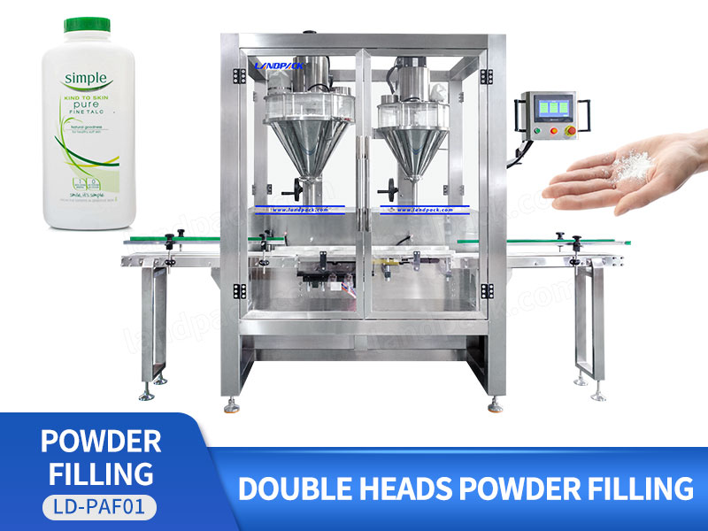 High Precision Double Heads Talcum Powder Filling Weighing Machine