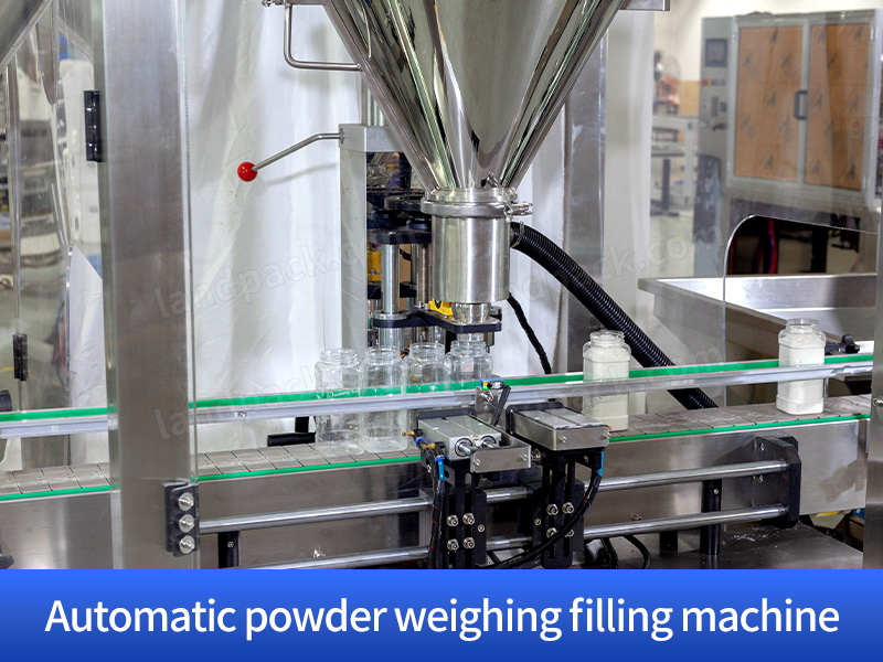 Automatic Tin Can Jar Weighing Filling Capping Labeling Machine Lines For Talcum Powder