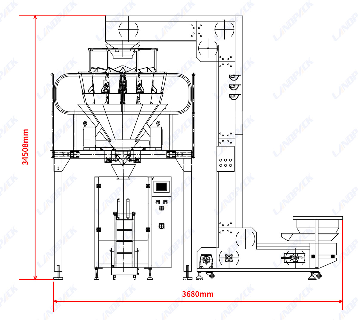 Automatic Fastener Screw Filling Machine With Multihead Weigher