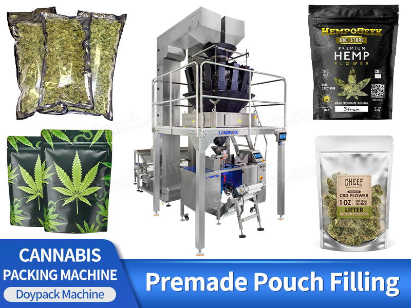 Fully Automatic Cannabis Mini Doypack Premade Pouch Packing Machine