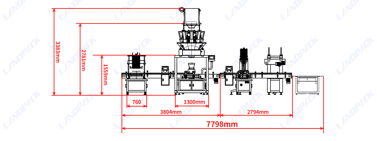 Automatic Beans Cashew Nut Bottle Filling Capping Line