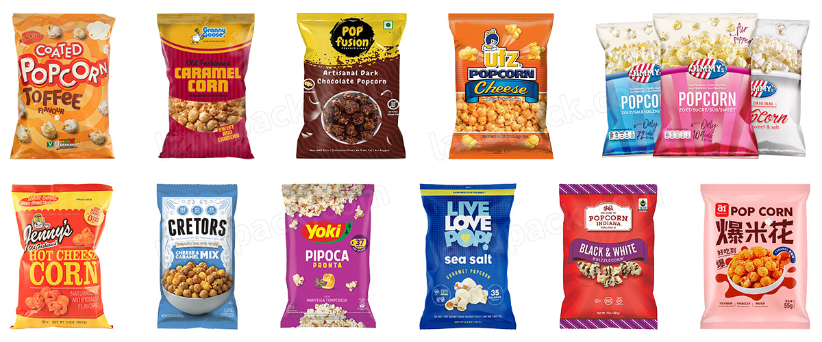 Automatic Popcorn Pouch Packing Machine With Metal Detector And Weight Selection Scale