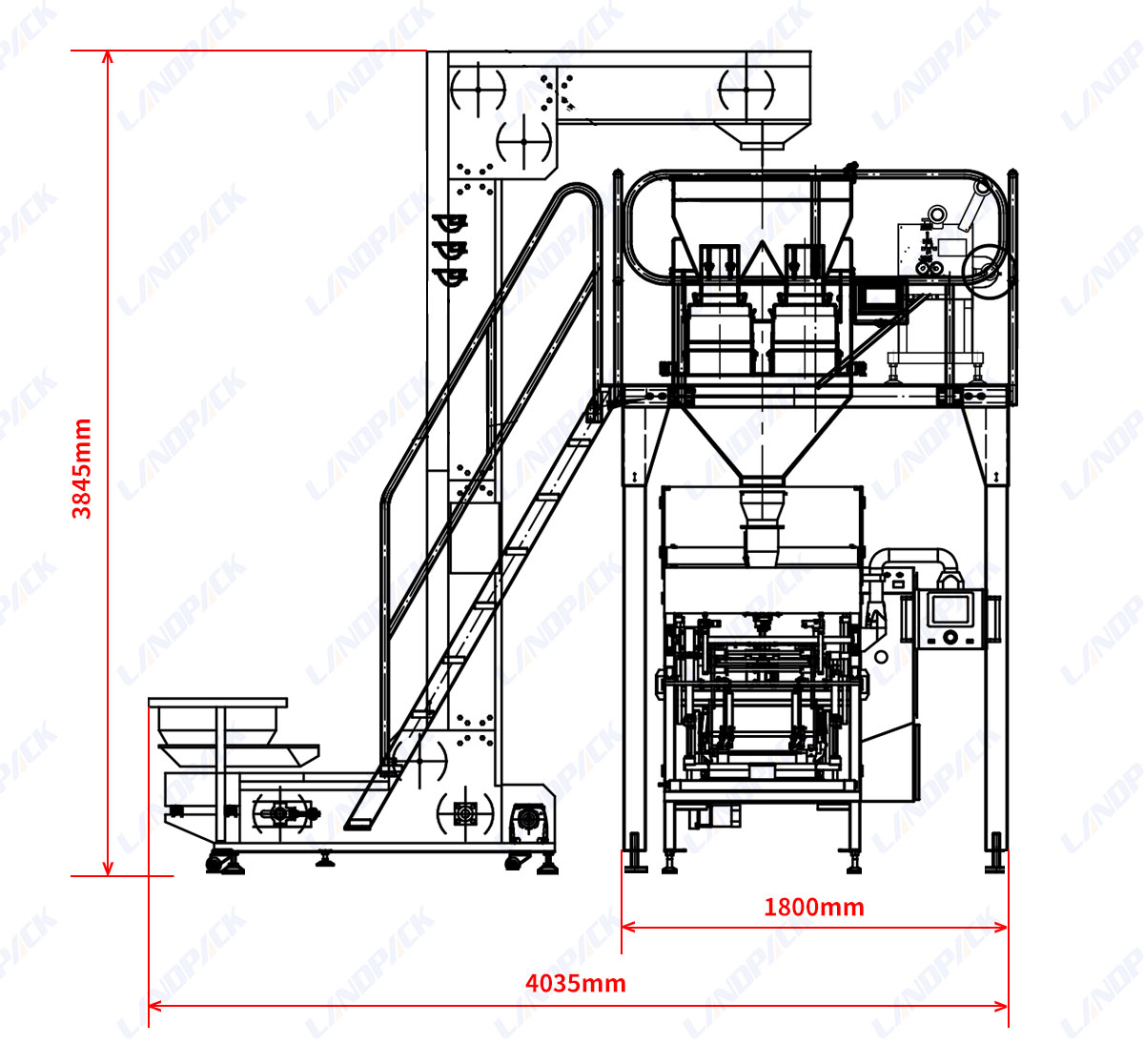 Automatic Mini Doypack Premade Pouch 2 Heads Linear Weigher Packing Machine For Pet Food