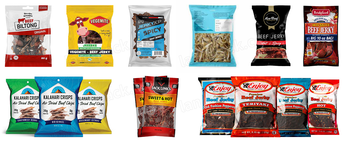 Automatic Jerky Pillow Pouch Vertical Form Fill Seal Packing Packaging Machine