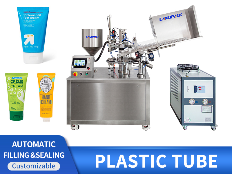 Automatic Plastic Tube Filling And Sealing Machine With Cooling Machine