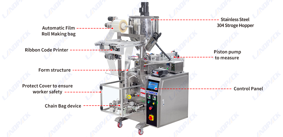 Multifunction Liquid Sauce Sided Seal Sachet Packing Machine