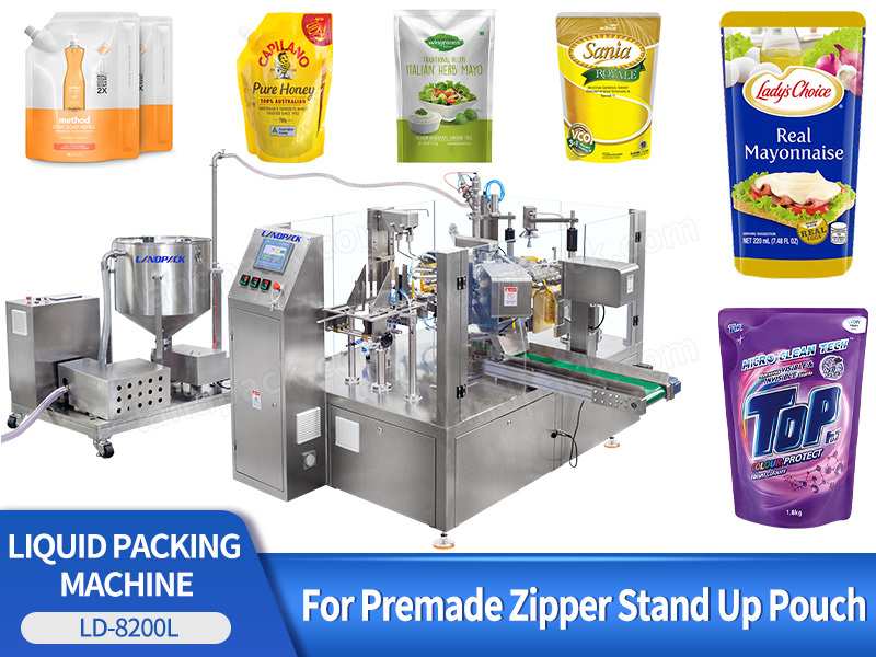 Automatic Liquid Detergent Rotary Packing Machine Premade Stand Up Pouch Packing Machine