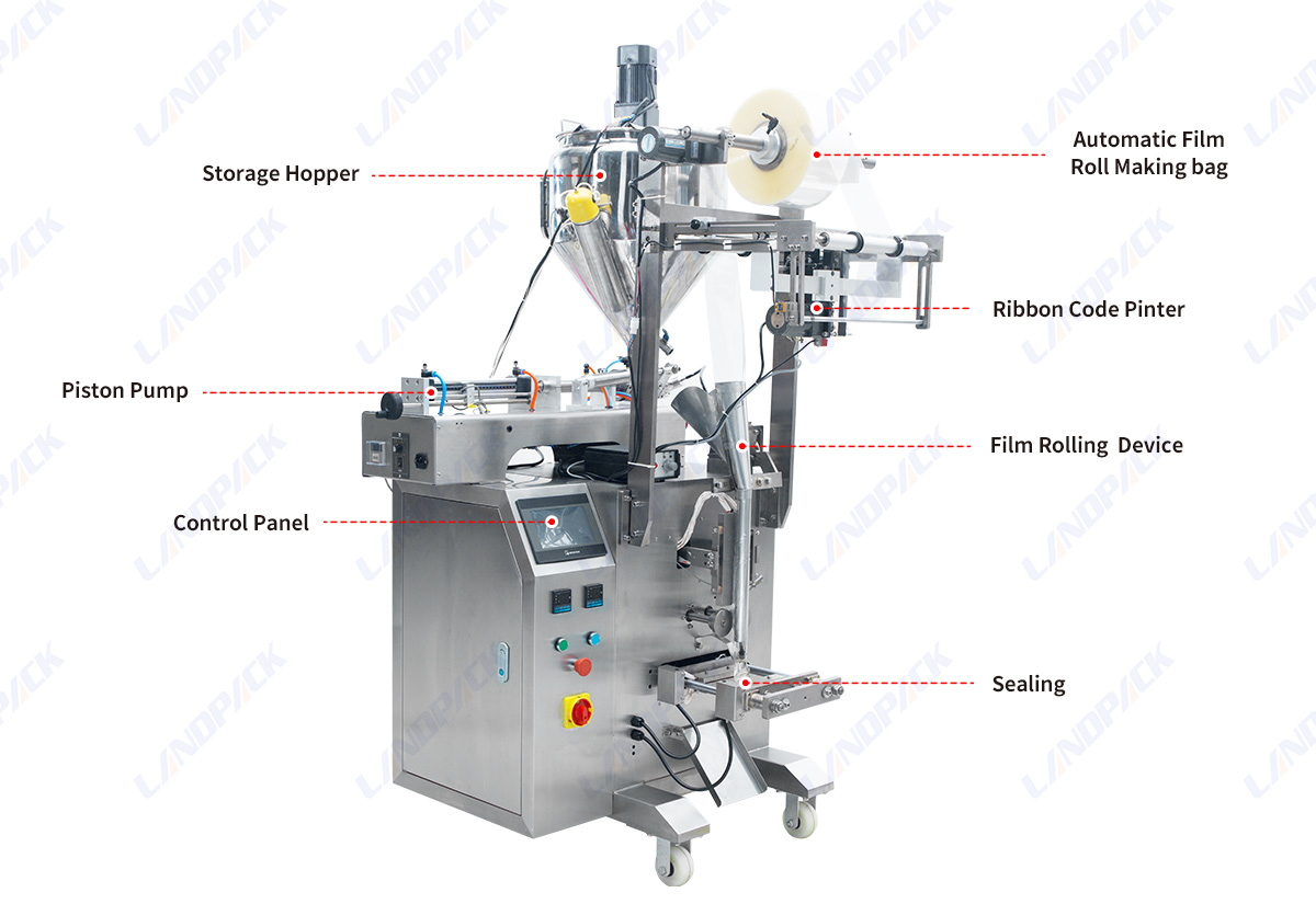 Semi Automatic Syrup Vertical Form Fill Seal Machine Single Lane Sachet Packing Machine