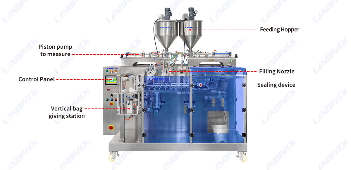 Automatic Horizontal Different Shampoo Premade Twin Pouch Filling Packing Machine