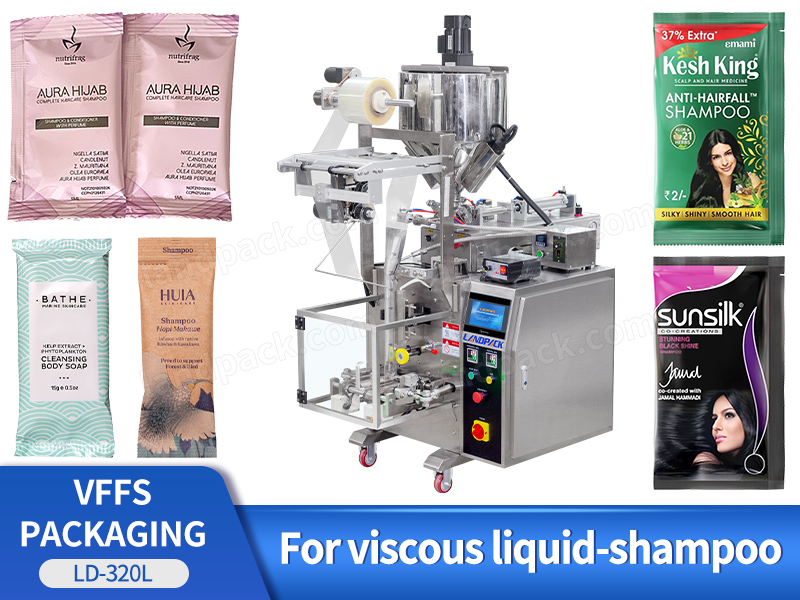 Automatic Liquid Shampoo 3/4 Sides Sealing Sachet Bag Vertical Packaging Machine