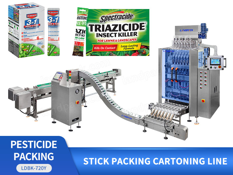 Automatic High Speed Multi Lane Pesticide Liquid Stick Cartoning Packing Machine Line