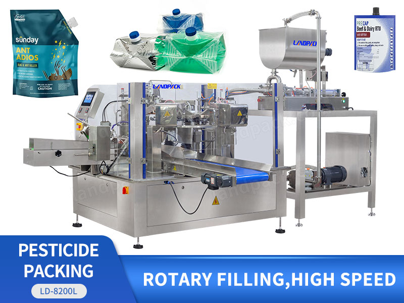 Automatic Liquid Pesticide Rotary Packing Machine Doypack Filling And Sealing Machine