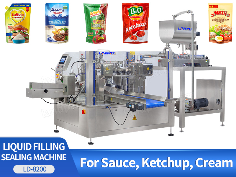 Automatic Premade Pouch Rotary Filling Machine For Sauce Jam Ketchup Mayonnaise