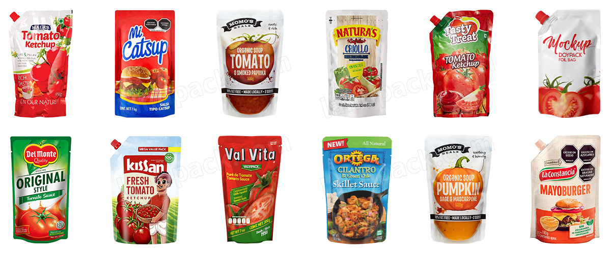 Tomato Paste Rotary Stand Up Bag Doypack Packaging Machine Liquid Ketchup Premade Pouch Filling Machine