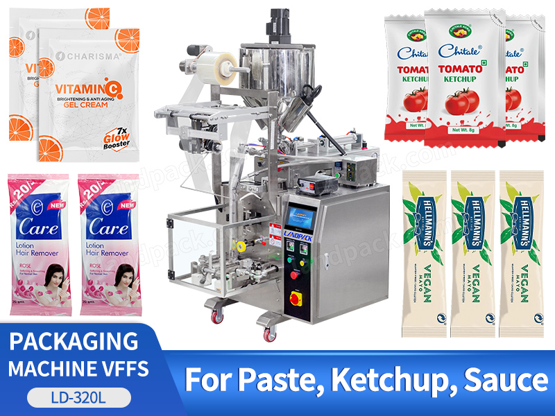 Automatic Vffs Sauce Paste Filling Packaging Machine ffs Liquid Packing Sachet Machine