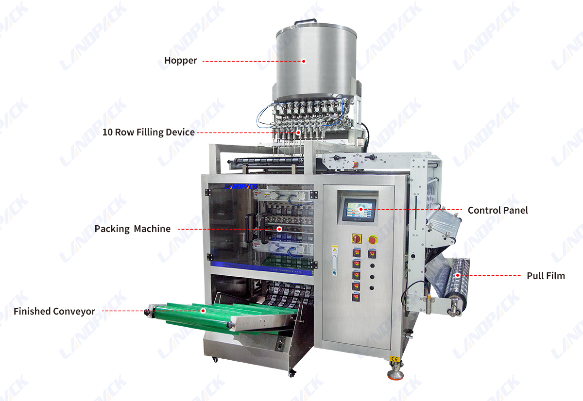 Automatic Multi Lanes Liquid Stick Sachet Filling Packing Machine For Olive Oil