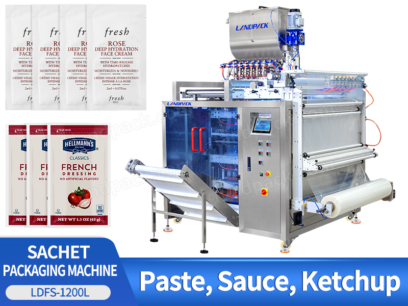 High Production Paste Ketchup Sauce Liquid Multi Track Packing Machine