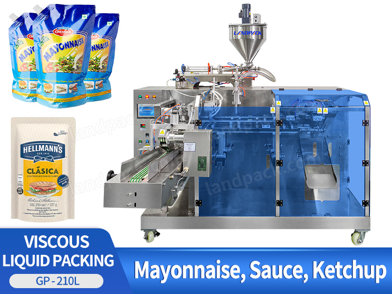 500ml Automatic Pouch Filling Sealing Packaging Machines Liquid Mayonnaise Premade Bag Automatic Packing Machine