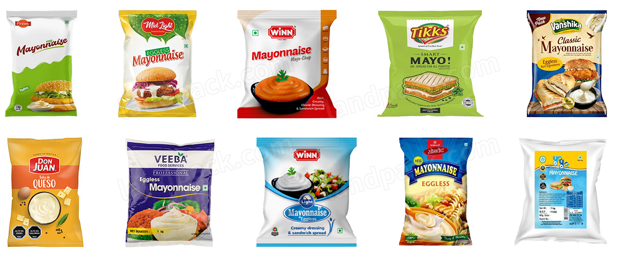 Automatic Mayonnaise Sachet Vertical Packing Machine Liquid Form Fill And Seal Machine