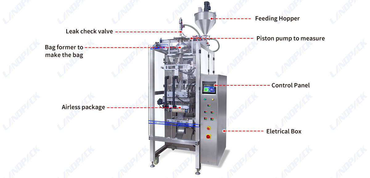 Automatic Mayonnaise Airless Package Vertical Pouch Form Fill And Seal Machine