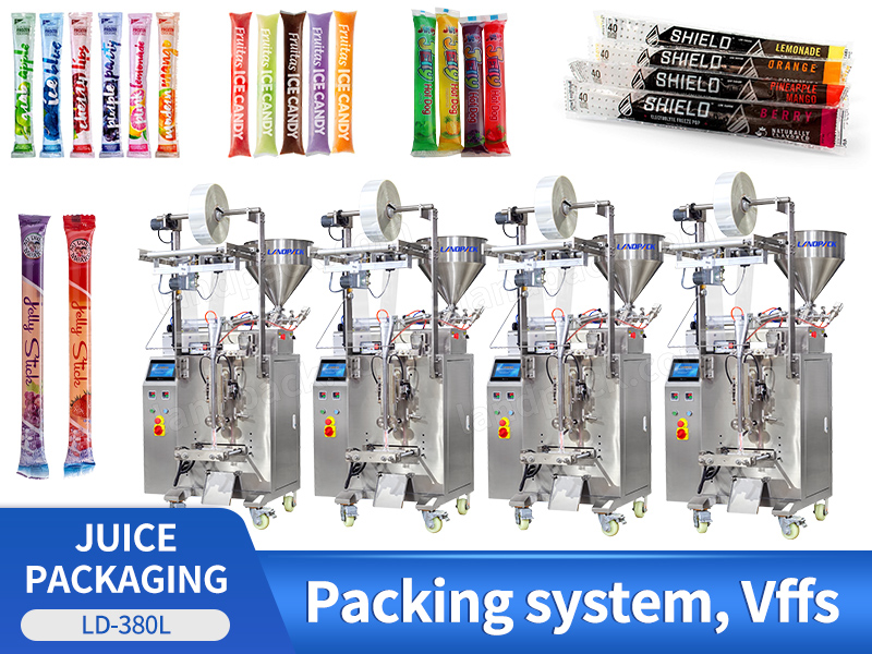 Automatic Vertical Freeze Juice Bars Popsicles Packaging Packing Machine