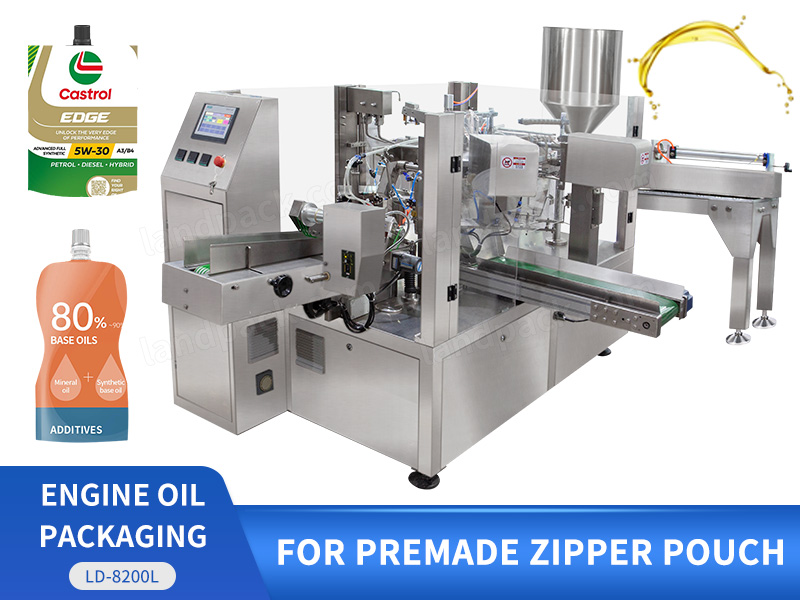 Automatic Engine Oil Rotary Doypack Packing Machine Premade Pouch Filling And Sealling Machine