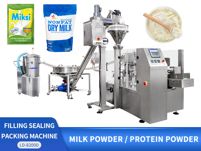 Automatic Milk Powder Packing Machine Rotary Doypack Pouch Filling And Sealing Machine