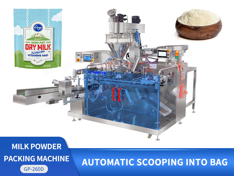 Automatic Milk Powder Horizontal Premade Zipper Stand Up Gusset Pouch Packing Machine