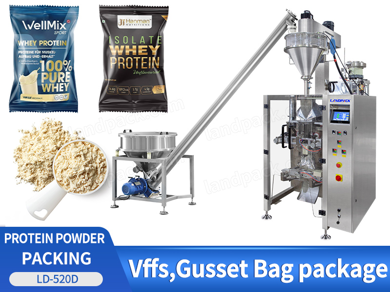 Full Automatic Vertical Pouch Protein Powder Packing Machine 1kg to 5kg Powder Packaging Machine