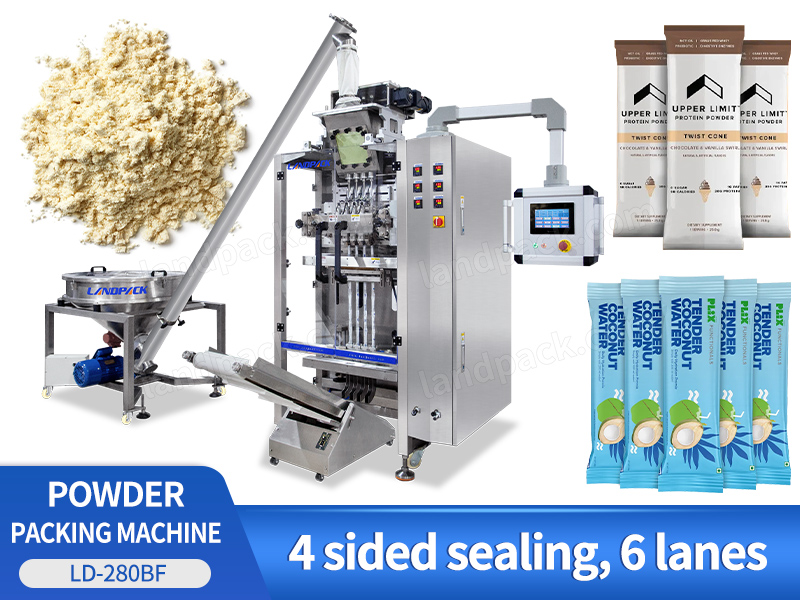 High Speed 4 Line Stick Sachets Protein Powder Packing Machine Multi-lane Automatic Collagen Powder Packing Machine