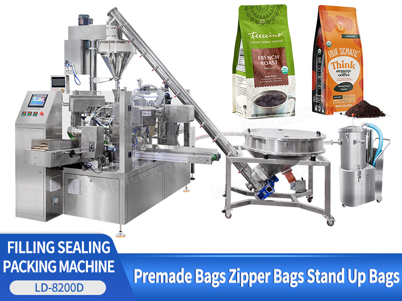 Automatic Coffee Powder Rotary Packing Machine Premade Pouch Doypack Packaging Machine