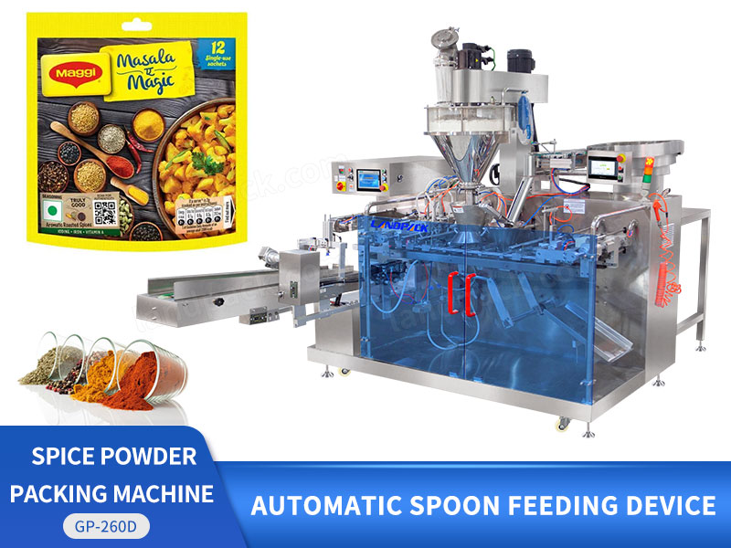 Automatic Spice Powder Horizontal Premade Zipper Stand Up Gusset Pouch Packing Machine