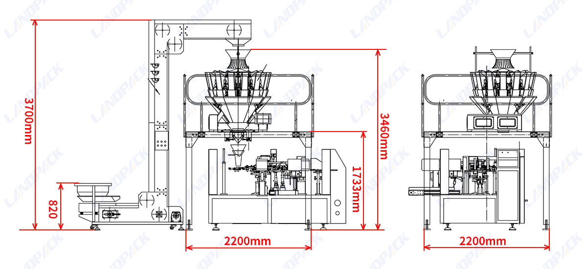 Multi-function Granule Rotary Packing Machine Premade Stand Up Pouch Packing Machine