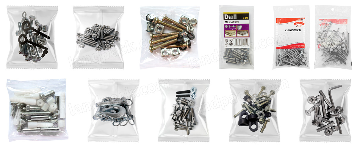 Automatic Fastener Gasket Screw Nut Hardware Bag Fill And Seal Counting Packing Machine