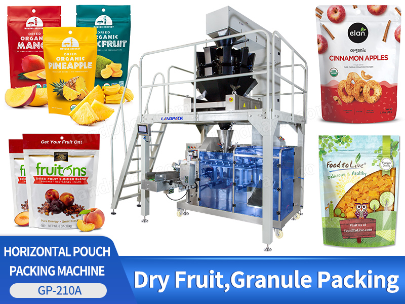 Dried Fruit Horizontal Pouch Packing Machine Zipper Bag Stand Up Pouch Filling Sealing Machine