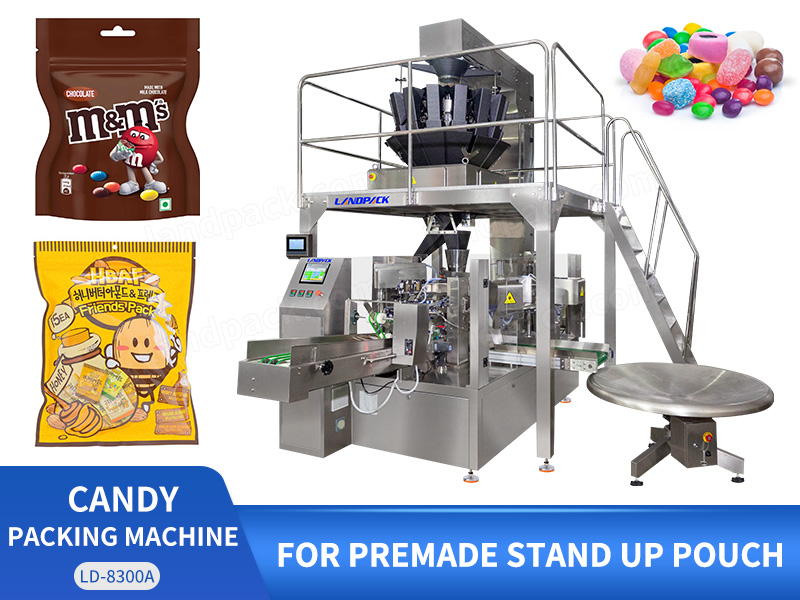 Multi-function Candy Toffee Rotary Packing Machine Premade Stand Up Pouch Packing Machine