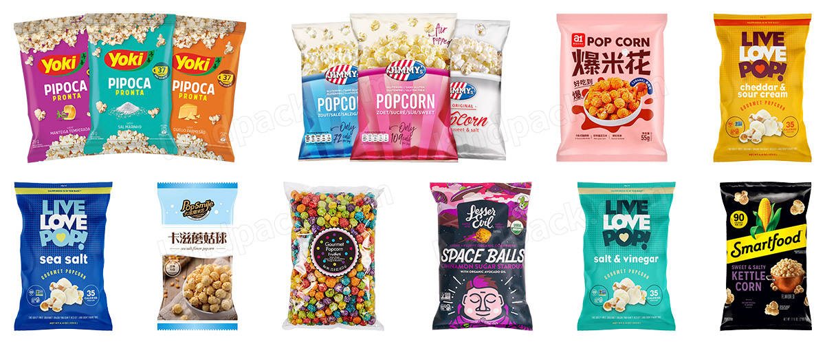 Fully Automatic Multifunctional Vertical Popcorn Granule Snack Packaging Packing Machine With Nitrogen Filling Device