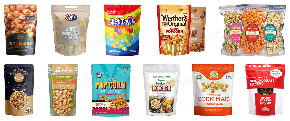 Horizontal Premade Bag Packaging Graules Popcorn Doypack Stand Up Zipper Pouch Packing Machine