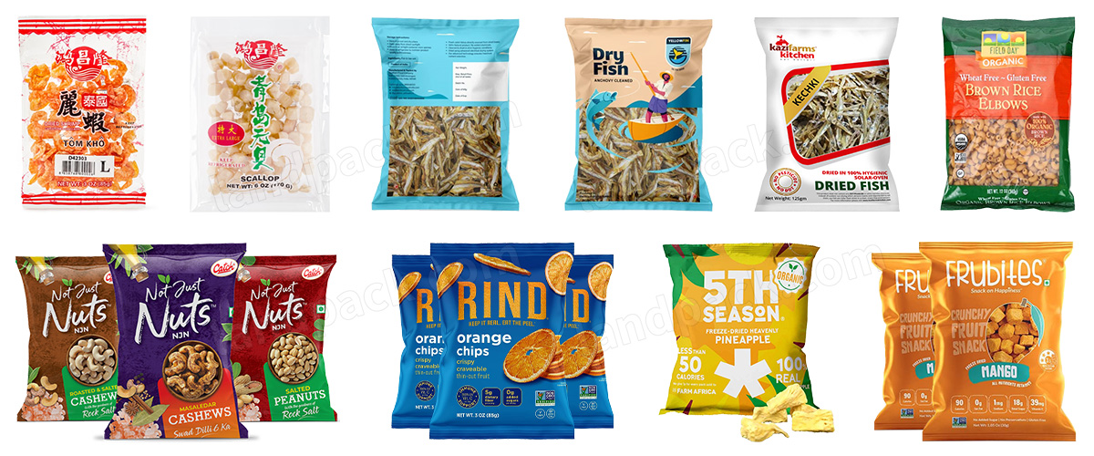 Automatic Weighing Banana Chips Packaging Potato Chips Dry Food Packing Machine With Nitrogen Device