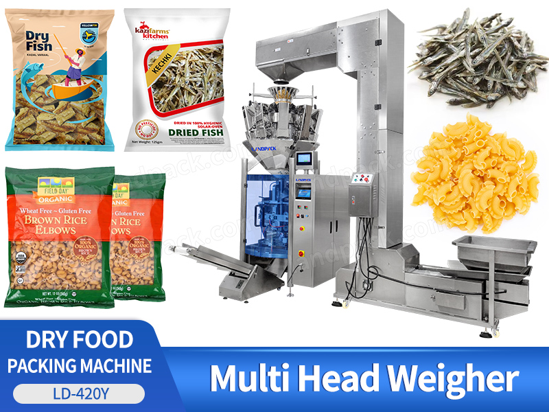 Automatic Weighing Banana Chips Packaging Potato Chips Dry Food Packing Machine With Nitrogen Device