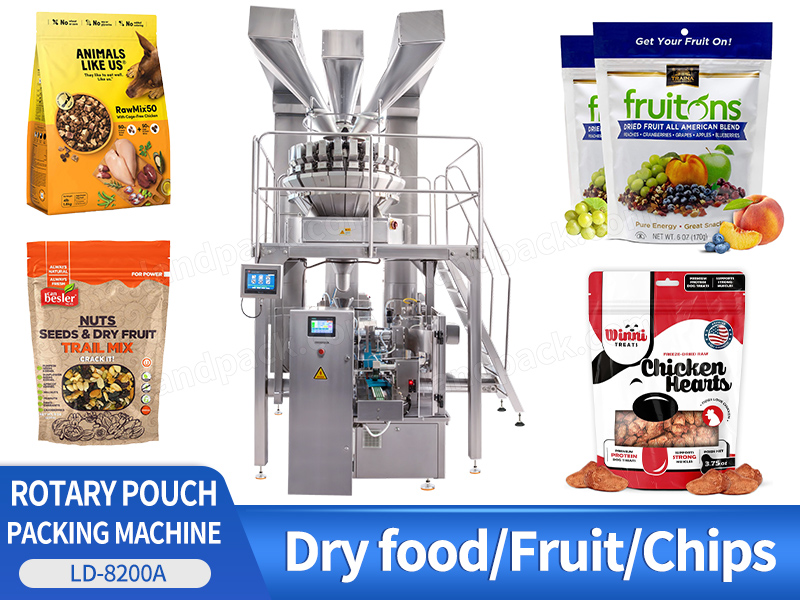 Automatic Mixed Dry Food Rotary Zipper Premade Pouch Doypack Packing Machine